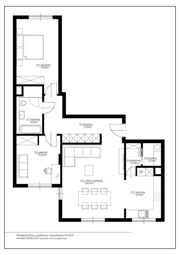 Mieszkanie 83 m², 3 pokoje - zdjęcie 13